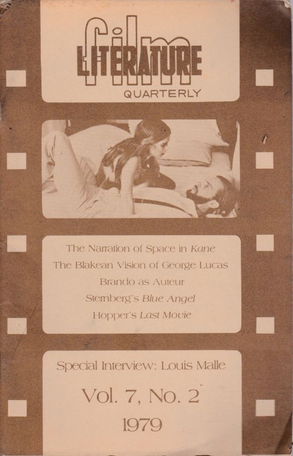 LITERATURE / FILM QUARTERLY magazine side cover Issue 26  Vol 7 # 2  1979